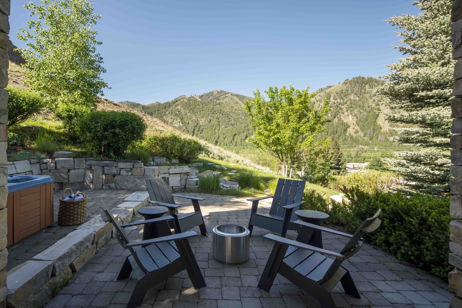Fire pit view in one of our Sun Valley rentals